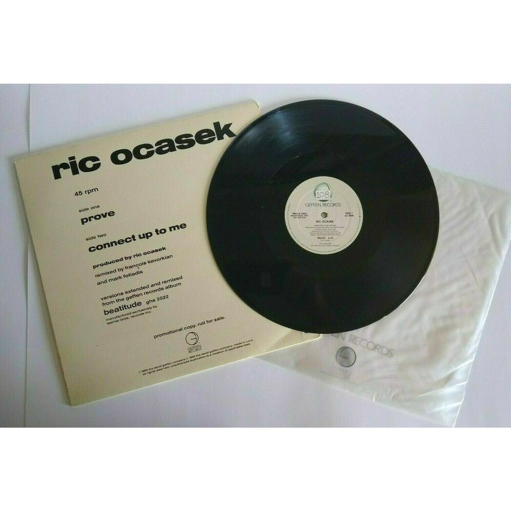 Ric Ocasek ‎Prove / Connect Vinyl 12" Record PROMO Synth-Pop New Wave PRO-A-2002